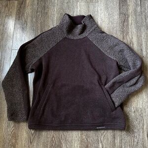 ~ Prana Sweater Mens Small Wool Blend Pullover Sherpa Jacket Outdoor Mock Neck~